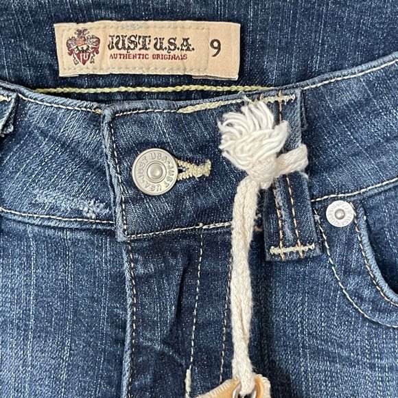 New Just U.S.A. Authentic Originals Distressed Jeans Skinny Leg Junior Size 9 - Picture 4 of 5